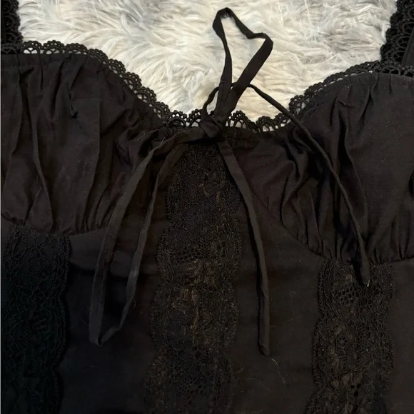 NWT Black Corset Tank Top with Bow Detail - Picture 2 of 6